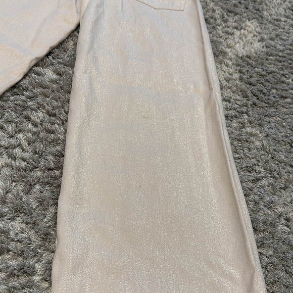 women's pants size 0, shiny cream color - Picture 9 of 13